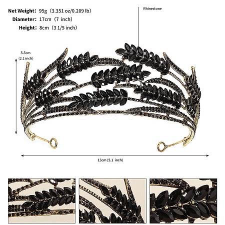 Alloy Rhinestone Hair Bands  for Woman Girls PW-WGA69DD-22-1