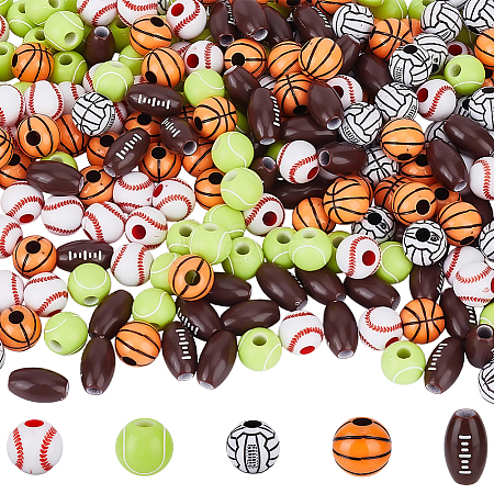 300Pcs 5 Styles Craft Style Acrylic Beads MACR-PA0001-67-1
