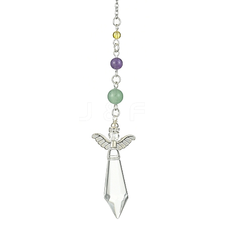 Mixed Gemstone Pointed Dowsing Pendulums PALLOY-TA00075-1