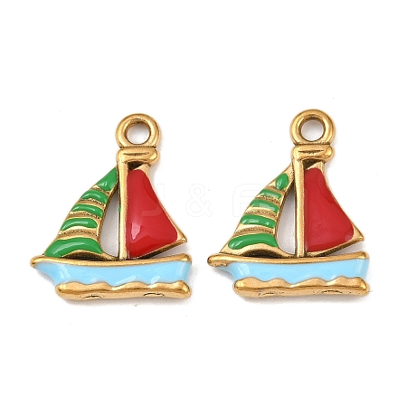 304 Stainless Steel Enamel Pendants STAS-C150-01N-1