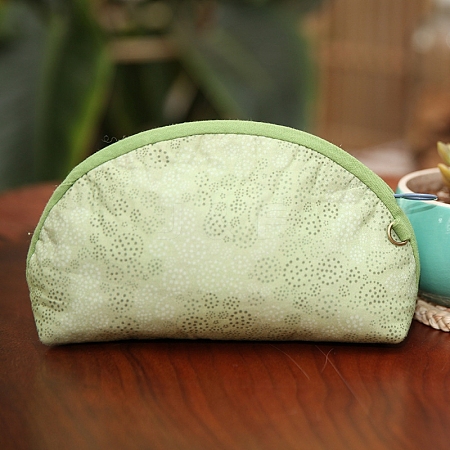 DIY Flower Pattern Moon-shaped Cosmetic Bag Embroidery Kit PW23021027983-1