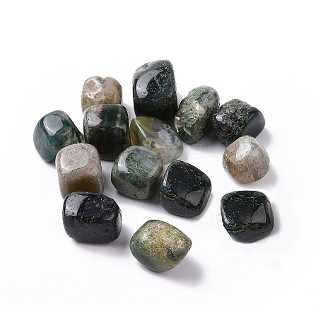 Natural Moss Agate Beads G-G979-A24-1