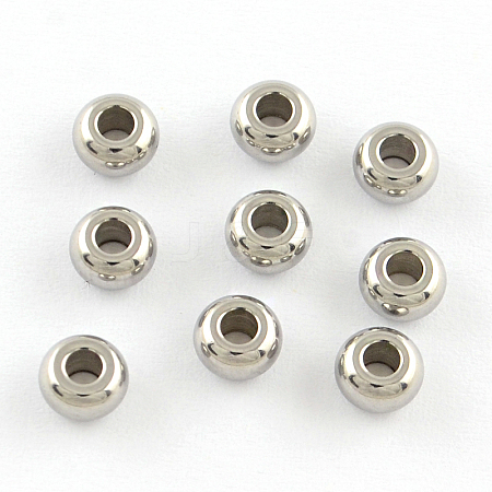 201 Stainless Steel Rondelle Spacer Beads STAS-R064-43-1