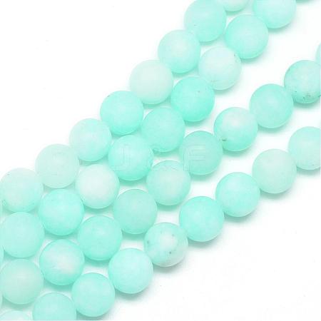 Natural White Jade Bead Strands G-R297-8mm-56-1