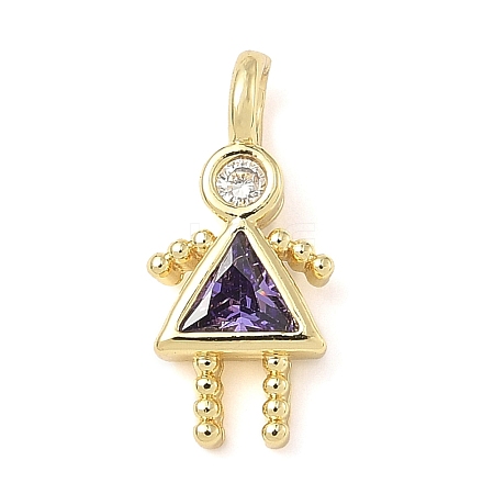 Brass Micro Pave Cubic Zirconia Pendants ZIRC-I356-17G-B02-1