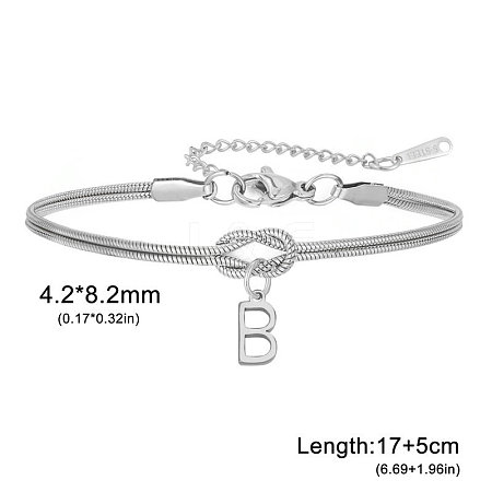 304 Stainless Steel Initial Charm Bracelets FS-WGD8E41-09-1