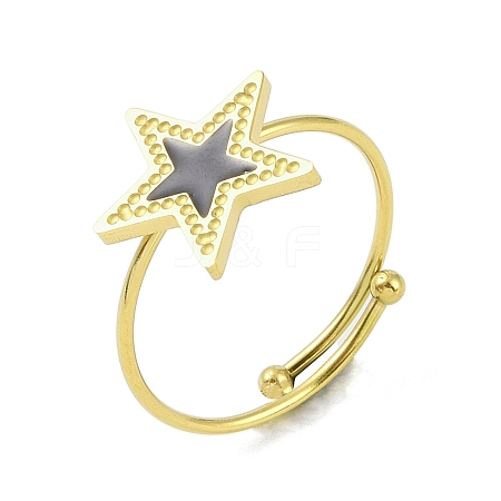Star 304 Stainless Steel Enamel Ring RJEW-A038-17G-01-1