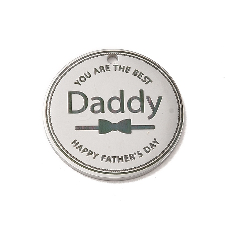 Non-Tarnish Father's Day Theme 304 Stainless Steel Pendants STAS-E171-01P-1