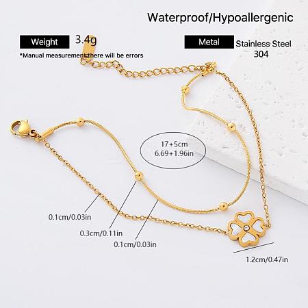 European 304 Staniless Steel 2-Strand Bracelets for Women DH6908-6-1