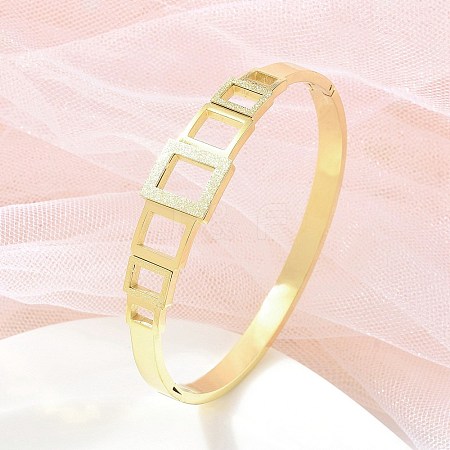 Ion Plating(IP) 304 Stainless Steel Hinged Bangles for Women BJEW-A011-17G-1