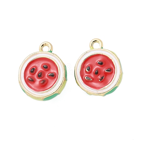 Fruits Style Eco-Friendly Rack Plating Brass Enamel Pendants KK-S507-07B-G-1