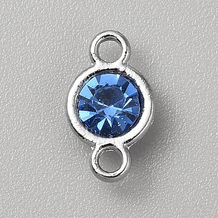 Faceted Glass Flat Round Connector Charms FIND-WH20042-56A-1