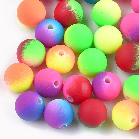 Rubberized Style Acrylic Beads X-MACR-T023-32A-1