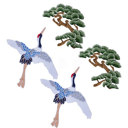 4Pcs Polyester Embroidery on Clothing Patches DIY-FG0007-83-1