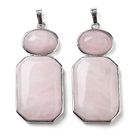 Natural Rose Quartz Human Body Shaped Pendants G-P552-03P-02-1