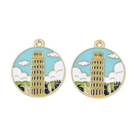 Alloy Enamel Pendants ENAM-V001-02D-G-1