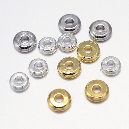 Flat Round Brass Spacer Beads KK-L106B-01-1