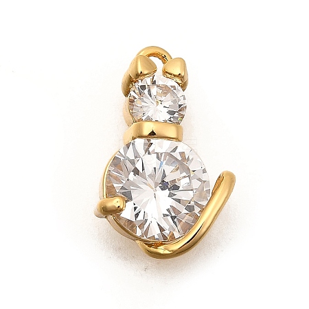 Brass Micro Pave Cubic Zirconia Charms KK-B152-20G-1