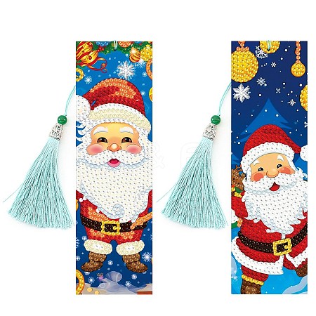 2Pcs Christmas DIY Diamond Painting Bookmarks Kits DIAM-PW0010-19A-29-1