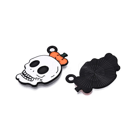 Halloween Theme Spray Painted Alloy Enamel Pendants ENAM-T020-09B-1