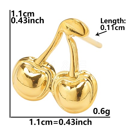 Cherry Stainless Steel Stud Earrings for Women VJ0949-4-1