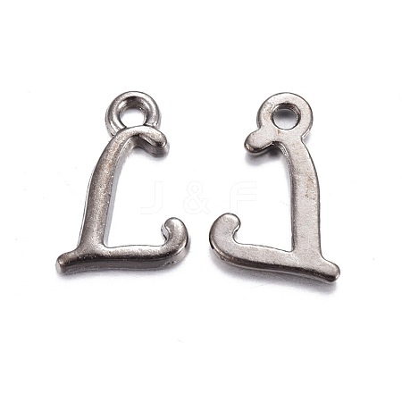 Gunmetal Plated Alloy Letter Pendants PALLOY-J718-01B-L-1