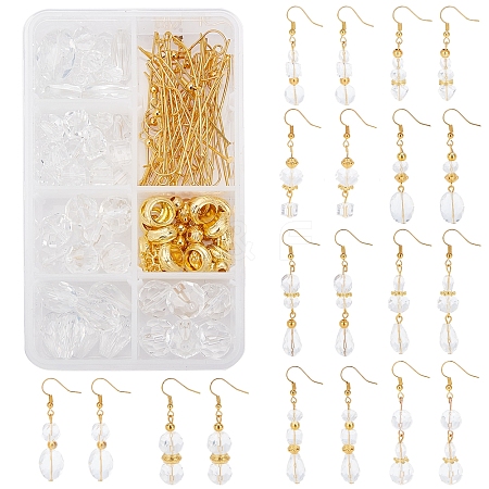 SUNNYCLUE 152Pcs Transparent Glass Beads DIY-SC0016-48-1