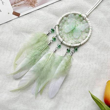 Woven Net/Web with Feather Pendant Decorations PW-WG06BF2-03-1