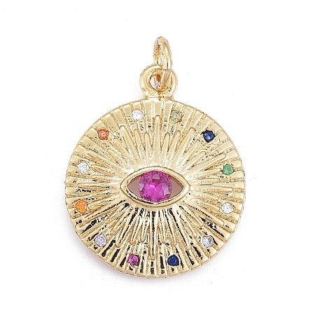 Brass Micro Pave Cubic Zirconia Pendants X-KK-O126-04G-02-1