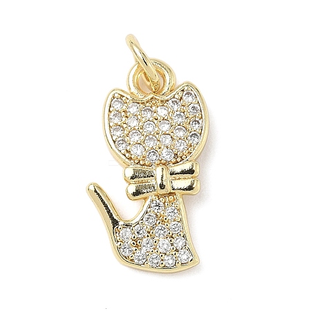 Brass Micro Pave Cubic Zirconia Pendants ZIRC-I356-03G-01-1