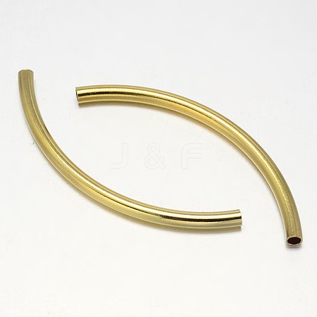 Curved Brass Tube Beads KK-E738-53G-1