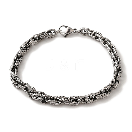 316 Surgical Stainless Steel Rope Chain Bracelets BJEW-Q349-15AS-1