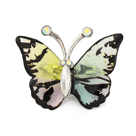 Butterfly Transparent Resin Brooch JEWB-M047-01G-1