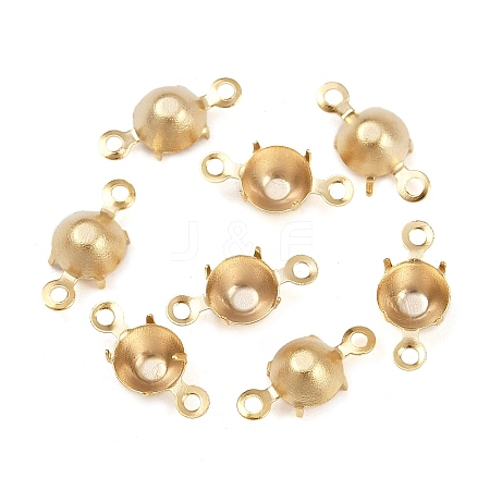 Brass Rhinestone Claw Connector Charms KK-P310-22A-G-1
