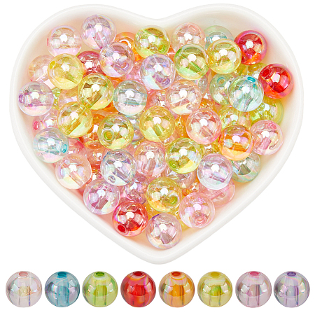200Pcs Transparent Acrylic Beads MACR-SP0001-18-1