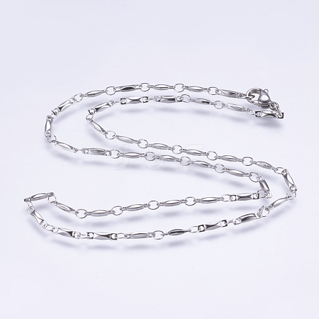 304 Stainless Steel Chain Necklaces STAS-P164-08P-1