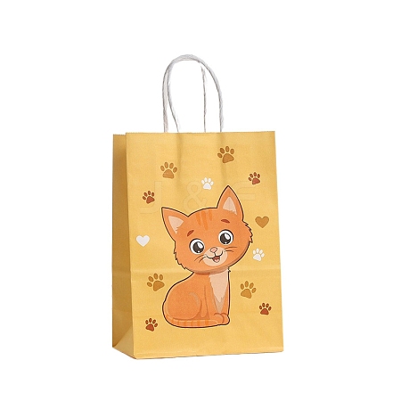 Cat Paper Tote Bags with Handles PW-WG9DBA9-07-1