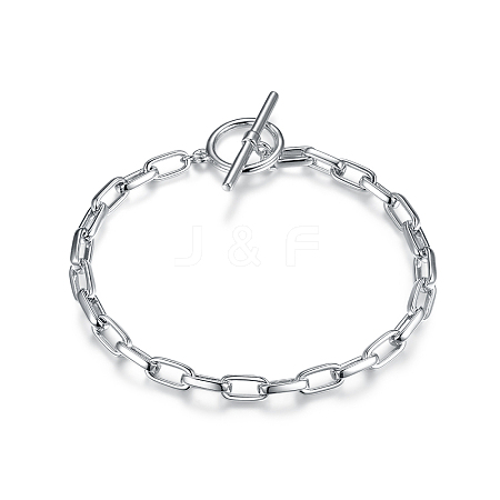 S925 Sterling Silver Geometric Chain Bracelet and Necklace Set for Daily Wear JM3454-2-1