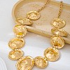 Alloy Textured Disc Link Bib Necklaces for Women WG63054-01-2