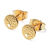 201 Stainless Steel Flat Round Stud Earring Findings X-STAS-K259-18A-G-1