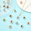 40Pcs 8 Colors Rhinestone Pendants IFIN-YW0003-95-4