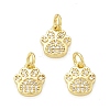 Rack Plating Brass Micro Pave Clear Cubic Zirconia Charms X-KK-C011-58G-3