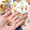100Pcs 10 Styles Round Baking Paint Pearlized Glass Pearl Connector Charms PALLOY-CJ00118-2