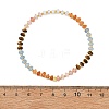 Opalite & Cherry Quartz Glass & Natural Tiger Eye & White Jade Rondelle Beads Stretch Bracelets for Women BJEW-JB14235-01-4
