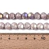 Ombre Effect Dyed Electroplate Opaque Glass Beads Strands EGLA-Q130-01A-03-5