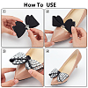 WADORN 2Pcs Acrylic Rhinestone & Polyester & Iron Shoe Decorations DIY-WR0004-11-4