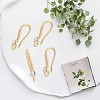 6 Pairs Brass Clear Cubic Zirconia Earring Hooks KK-BBC0027-54-7