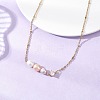Natural Cultured Freshwater Pearl Potato & Glass Beaded Pendant 304 Stainless Steel Satellite Chain Necklaces for Women NJEW-JN05937-02-1