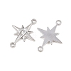 304 Stainless Steel Crystal Rhinestone Connector Charms STAS-P437-14A-P-2