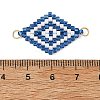 Glass Seed Beads Connector Charms PALLOY-MZ01416-01-3